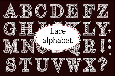 Lace alphabet., an Icon by Ajuga