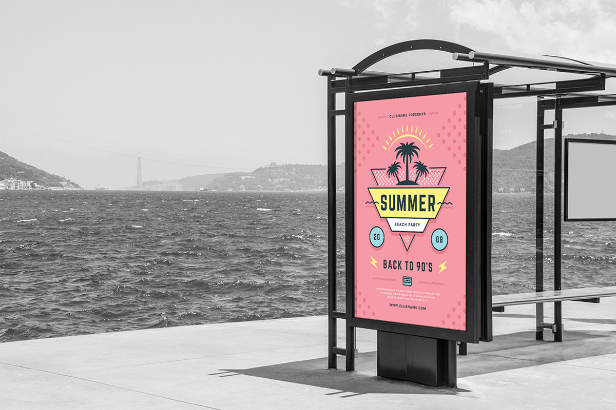 Summer 90s Party Flyer Template, a Flyer Template by Vasya Kobelev (Photo 5 of 5)