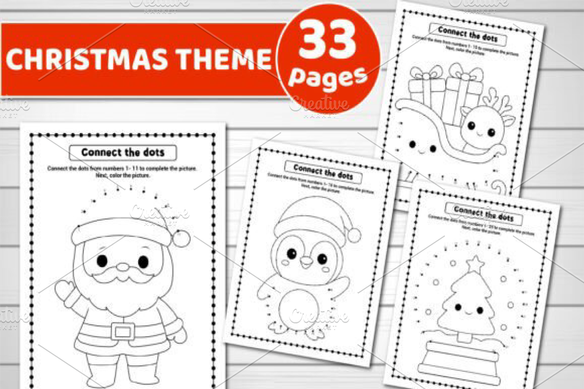 Holiday Dot-to-Dot Activity Book Kid, a Decorative Illustration by Ink Gallery (Photo 2 of 4)