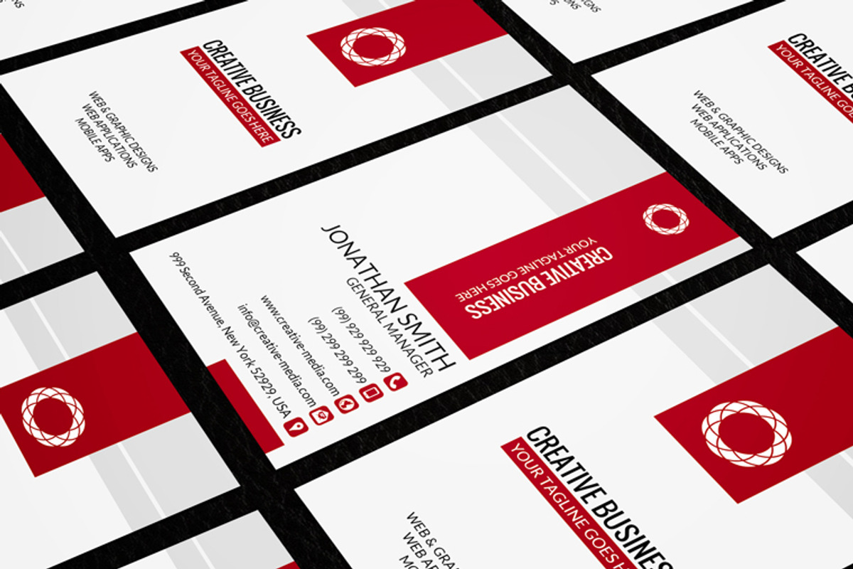 Red & White Business Card CM029, a Business Card Template by annozio (Photo 4 of 4)