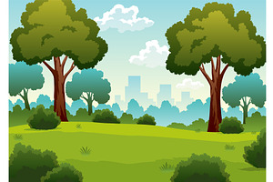 Picnic city park, green garden with, an Illustration by the8monkey