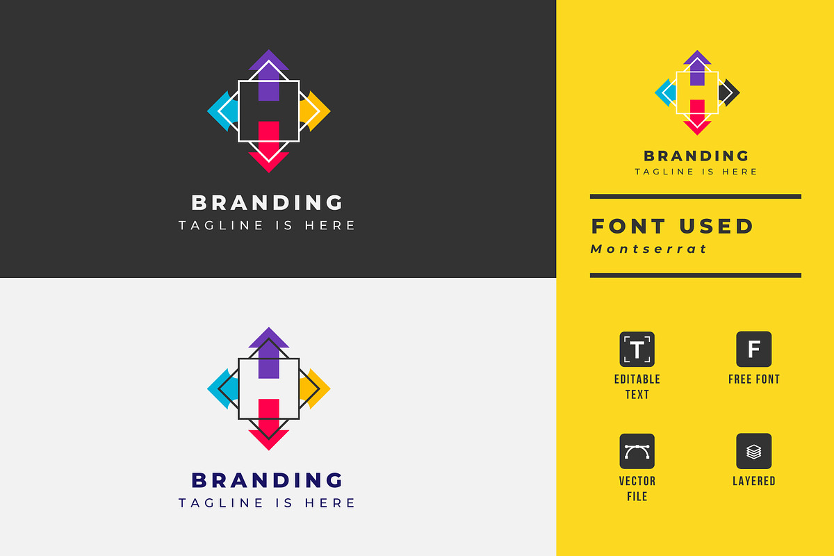 Letter H Arrow Logo, a Branding & Logo Template by Izalsye