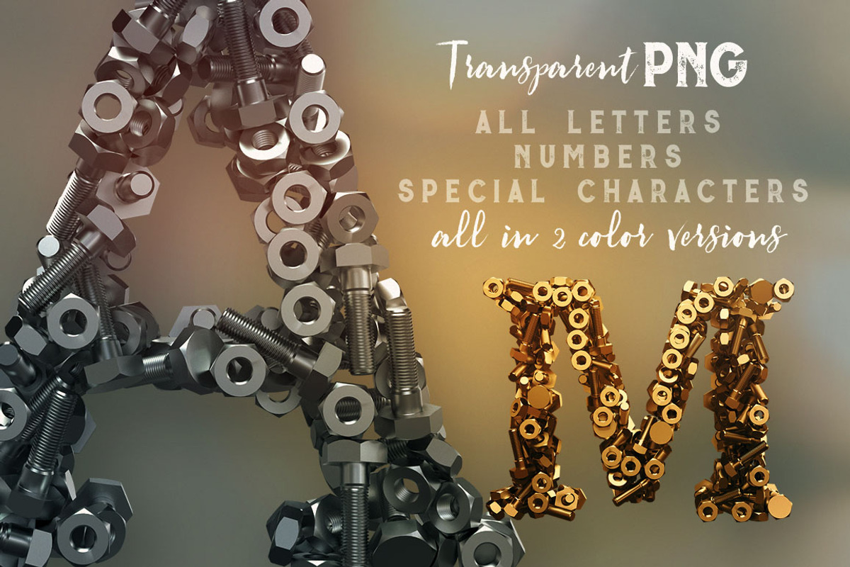 Metalic Bolts – 3D Lettering, a Graphic by Deeezy