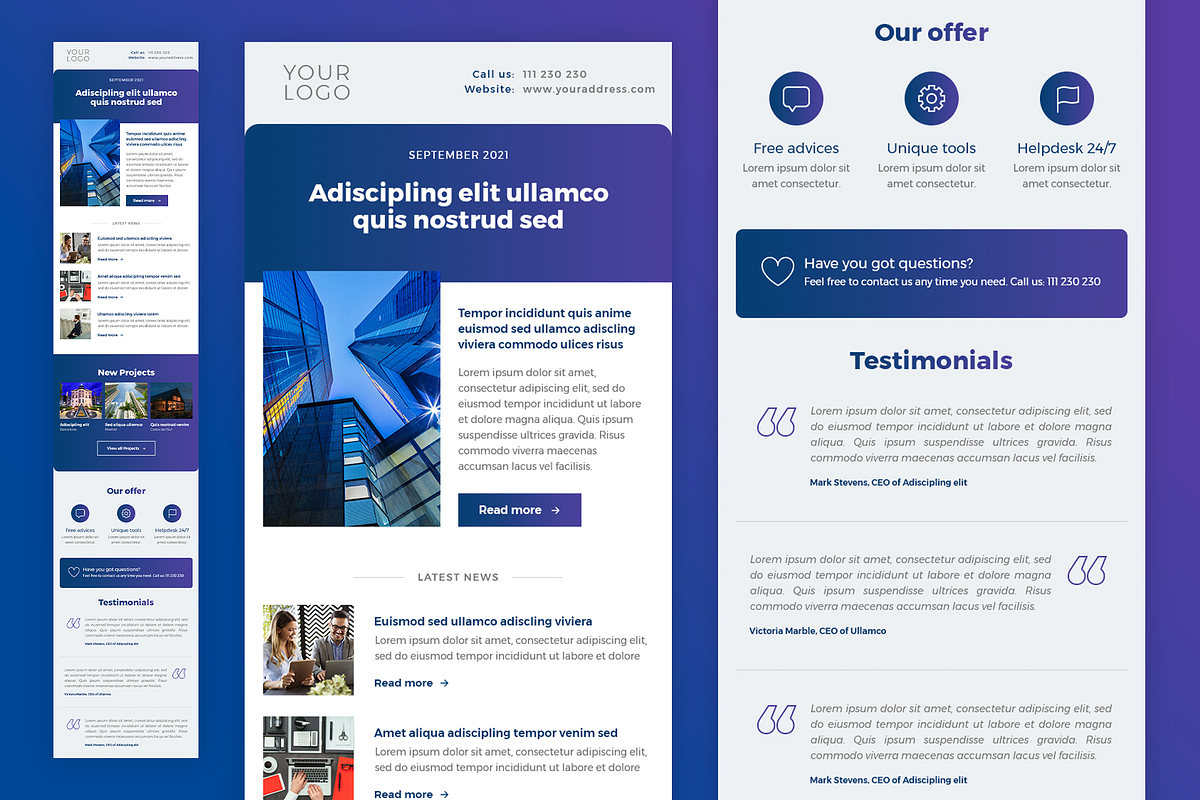 Email Newsletter Template PSD, an Email Template by Better Be a Designer (Photo 2 of 4)
