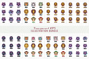 Set of vibrant purple lion head, an Object Illustration by Sofia's Fashion (Thumbnail 4 of 4)