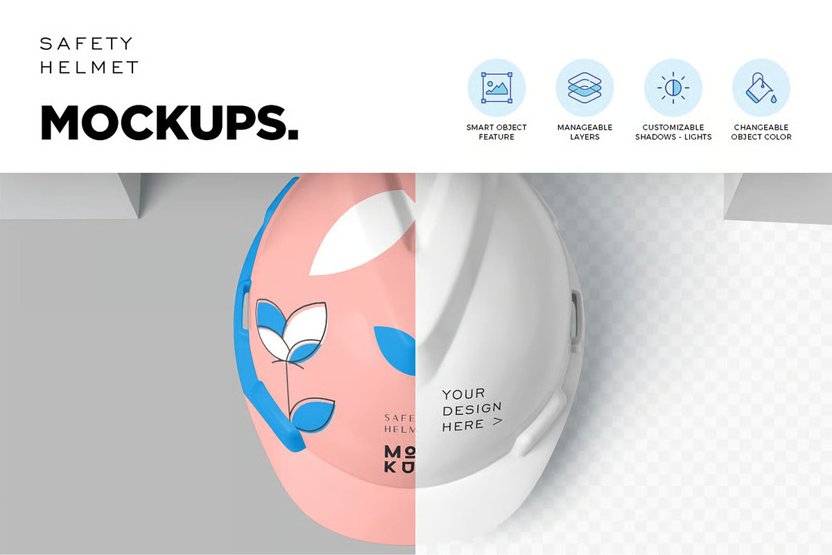 Construction Safety Helmet Mockup, an Apparel Mockup by megostudi0 (Photo 6 of 6)