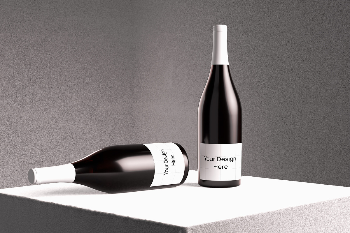 Wine Bottle Mockup With Environment, a Product Mockup by graphicook (Photo 4 of 5)