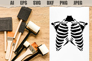 Stencil Human Rib Cage, a Decorative Illustration by MARYCRAFTIRIA (Thumbnail 2 of 3)