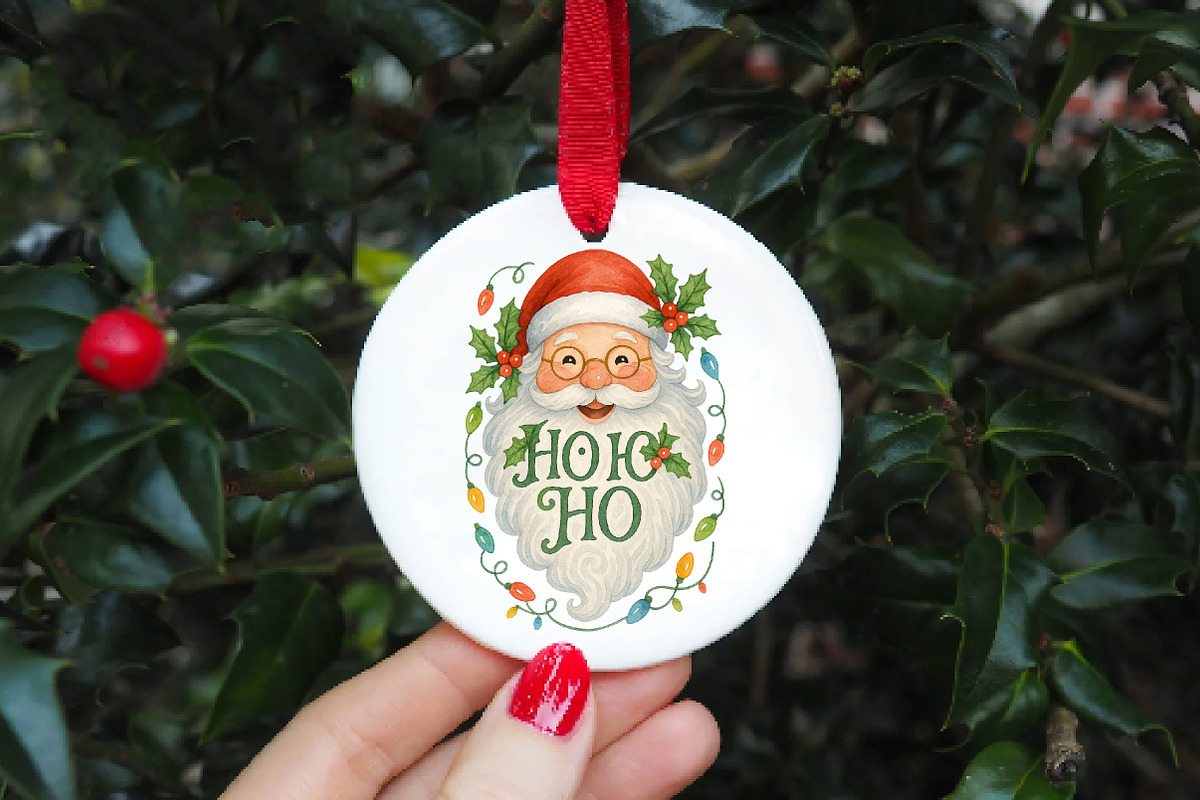 Watercolor Ho Ho Ho Santa PNG, an Illustration by DreamArtGraphic (Photo 3 of 5)