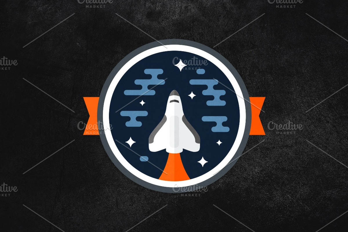 Space Shuttle Badge, an Object Graphic by Ember Studio