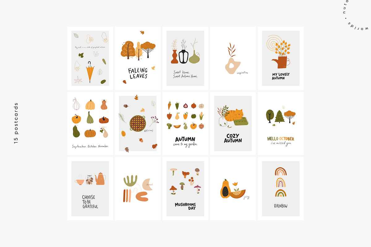Cozy Autumn | Vector Stickers Pack, an Object Illustration by Nutalin Art (Photo 9 of 16)
