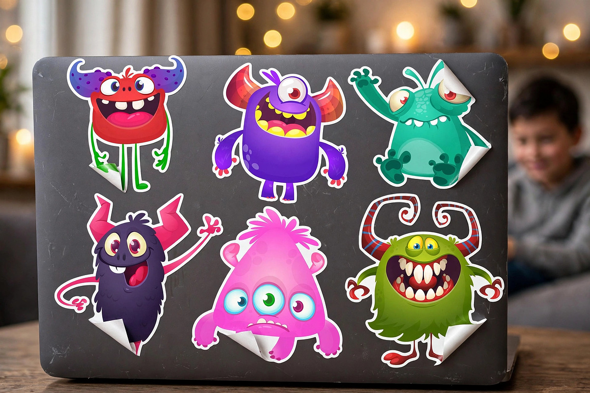 Starry Snugglers - 6 Cute Monsters, a Decorative Illustration by D R A W K M A N (Photo 6 of 9)