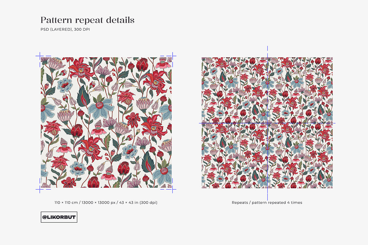 Bohemian Chintz Floral Pattern, a Pattern Graphic by likorbut (Photo 4 of 14)