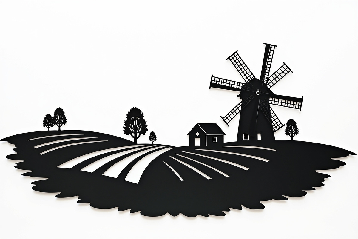 Dutch Windmill Field Set, an Illustration by BIPLOB EXPERT (Photo 3 of 10)