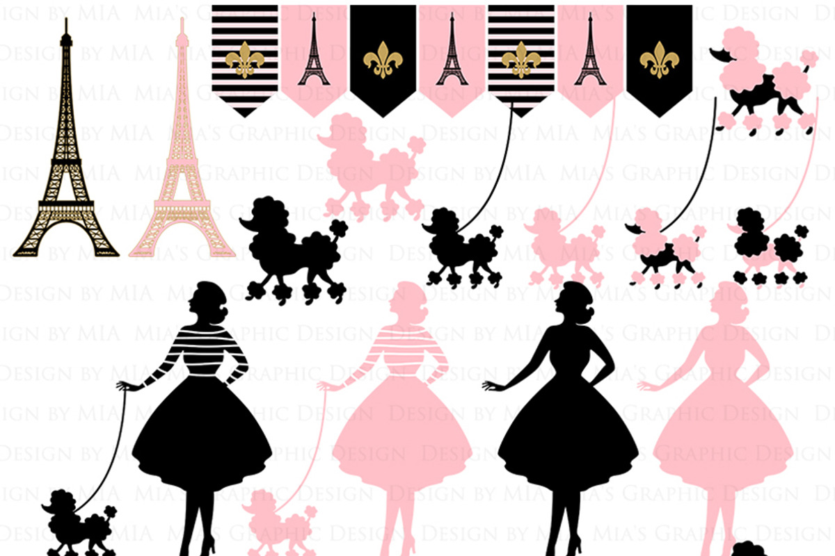 Paris Fashion Clipart+Pattern set, an Illustration by Mia's Graphic Design (Photo 4 of 10)