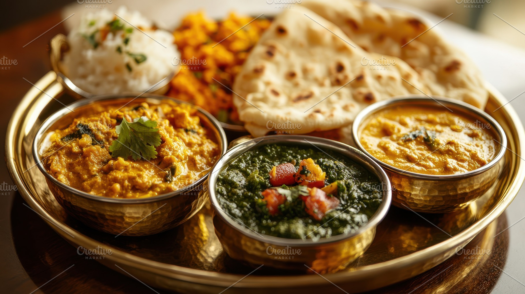 A vibrant spread of Indian cuisine f, a Background Photo by Pixeness