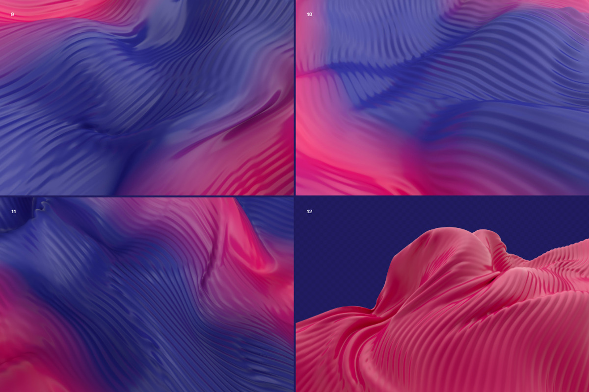 Abstract 3D Wavy Striped Backgrounds, a Wallpaper Graphic by BIBIART (Photo 9 of 11)