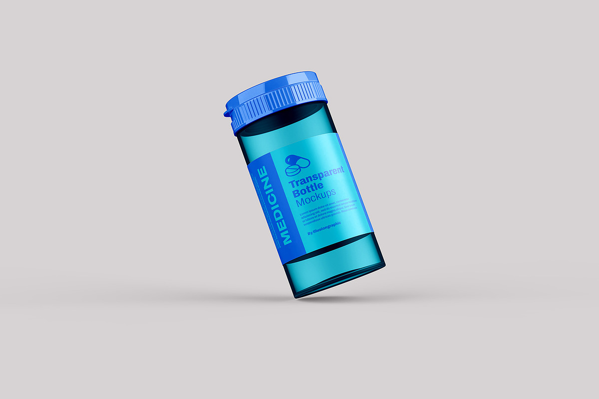 Transparent Plastic Bottle Mockup, a Product Mockup by Illusiongraphic (Photo 5 of 20)