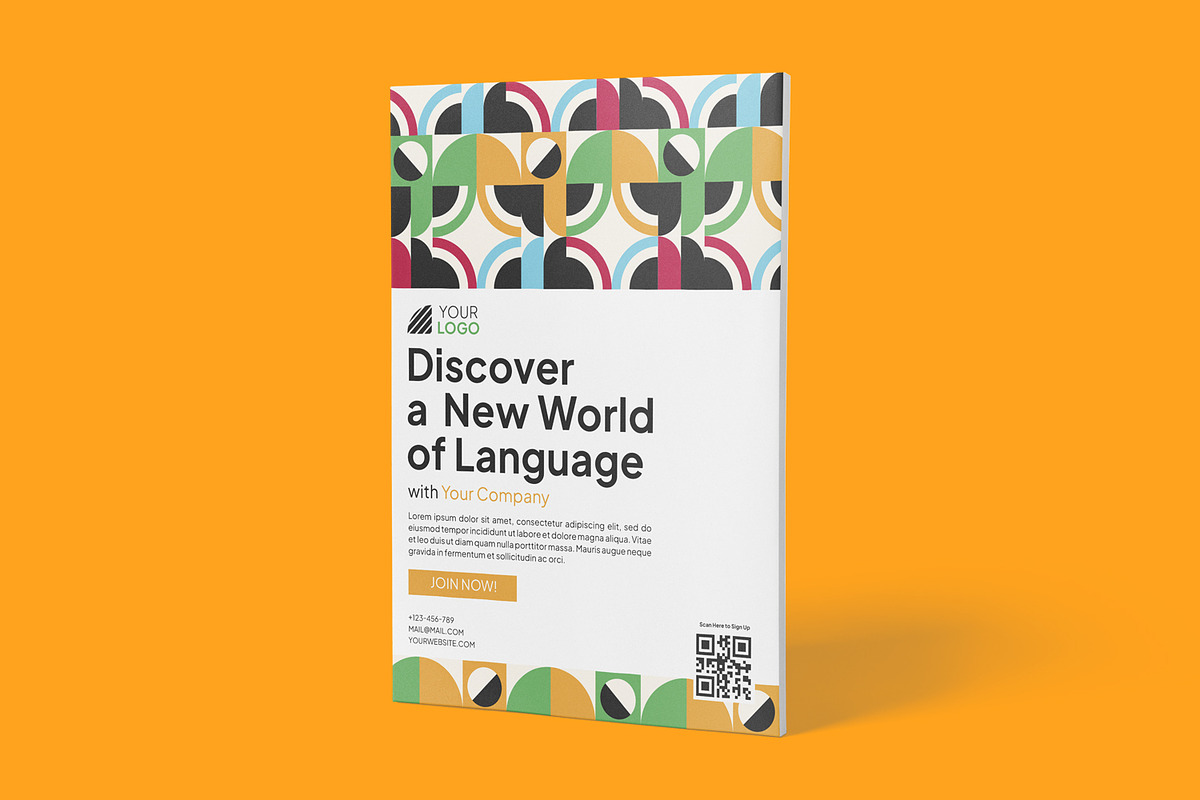 Language Course Poster, a Poster Template by Esensifiksi.studio (Photo 2 of 3)
