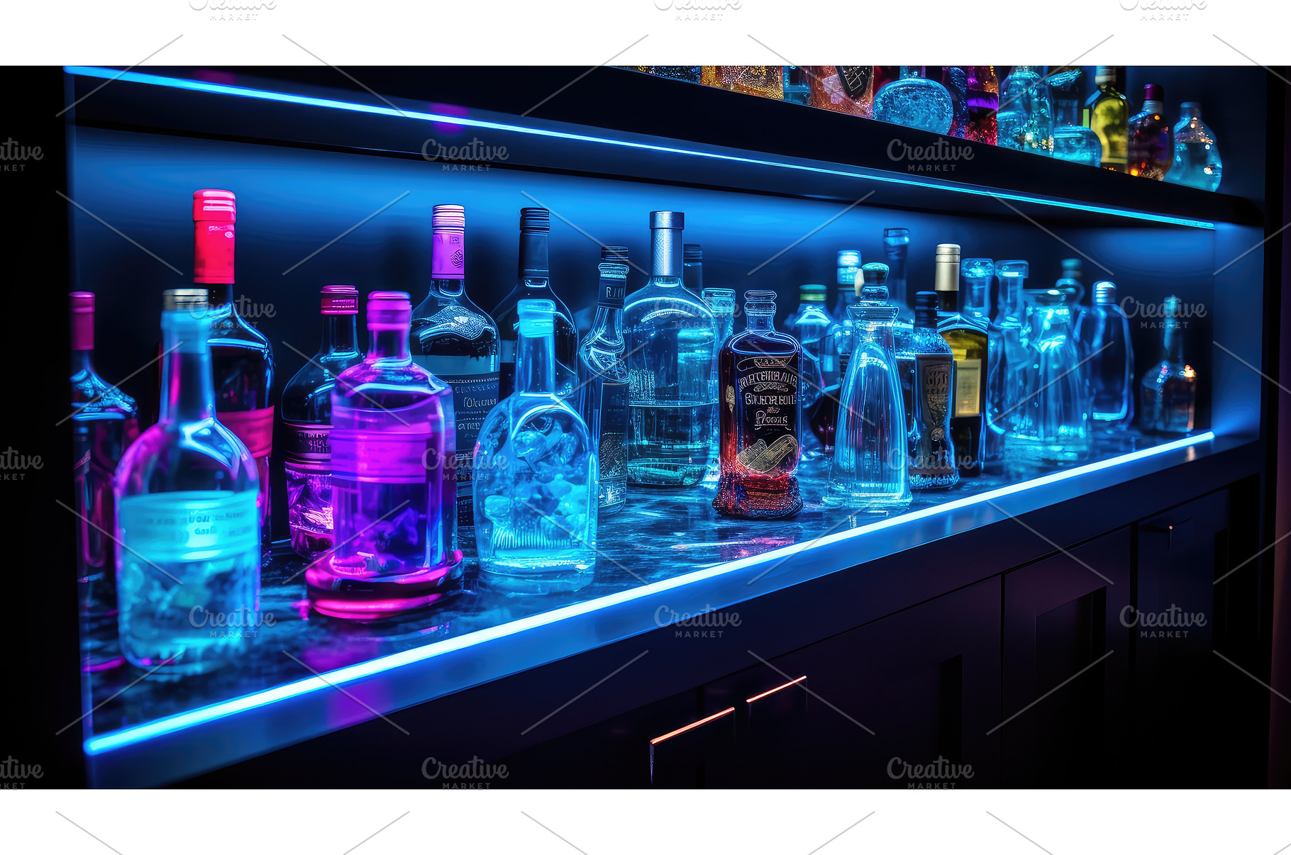 modern under cabinet lighting ai, a Food & Drink Photo by pikepicture