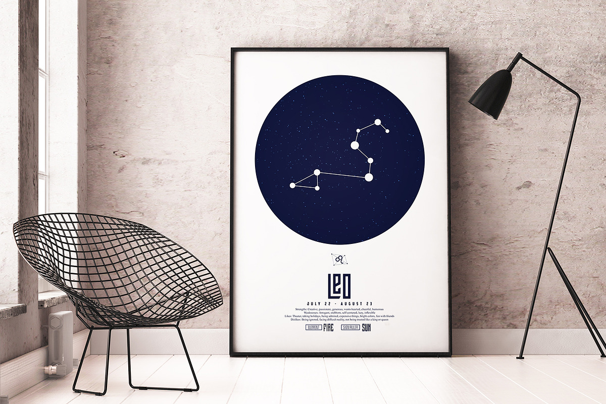 Zodiac - Print Set / Editable PSD, a Wallpaper Graphic by UgurSarac (Photo 4 of 10)