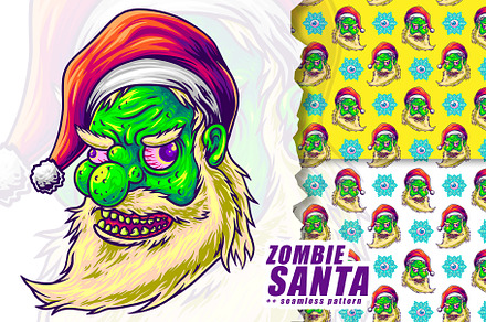Scary Zombie Santa Head