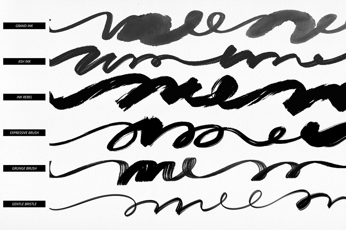 35 Lettering Brushes for Procreate, a Brush Add-On by PicByKate (Photo 9 of 14)