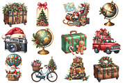 Christmas Travel Watercolour Clipart, an Illustration by Designworld (Thumbnail 2 of 5)