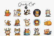 Quirky Funny Cat Clipart, an Illustration by CreationArt (Thumbnail 2 of 4)