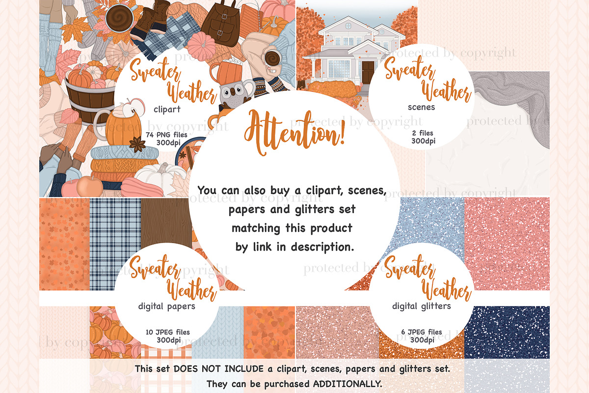 Sweater Weather Girls Clipart, an Illustration by GlamArtZhanna (Photo 4 of 4)