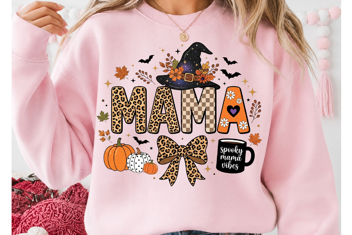 Spooky Mama Halloween PNG, a Seasonal Illustration by DreamCafeArt (Photo 2 of 7)