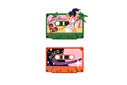 Retro audio cassettes with music set, an Object Illustration by PaperTrident (Thumbnail 4 of 7)