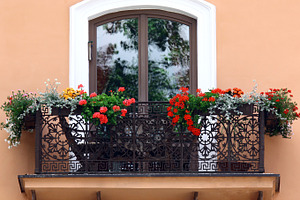 Classic balcony with flowers, an Architecture Photo by BOOCYS