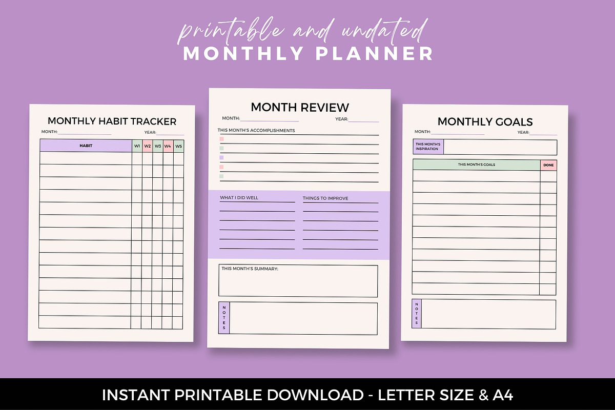 Elegant Monthly Planner, a Templates & Theme by Elegant_Studio44 (Photo 5 of 8)
