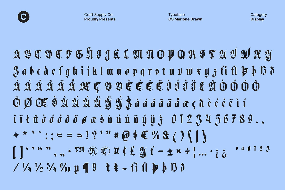 CS Marlone Drawn, a Blackletter Font by Craft Supply Co. (Photo 8 of 8)