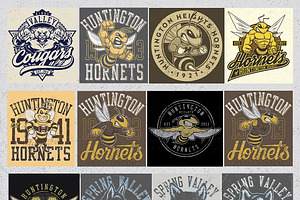 Vintage Mascot Vector Bundle