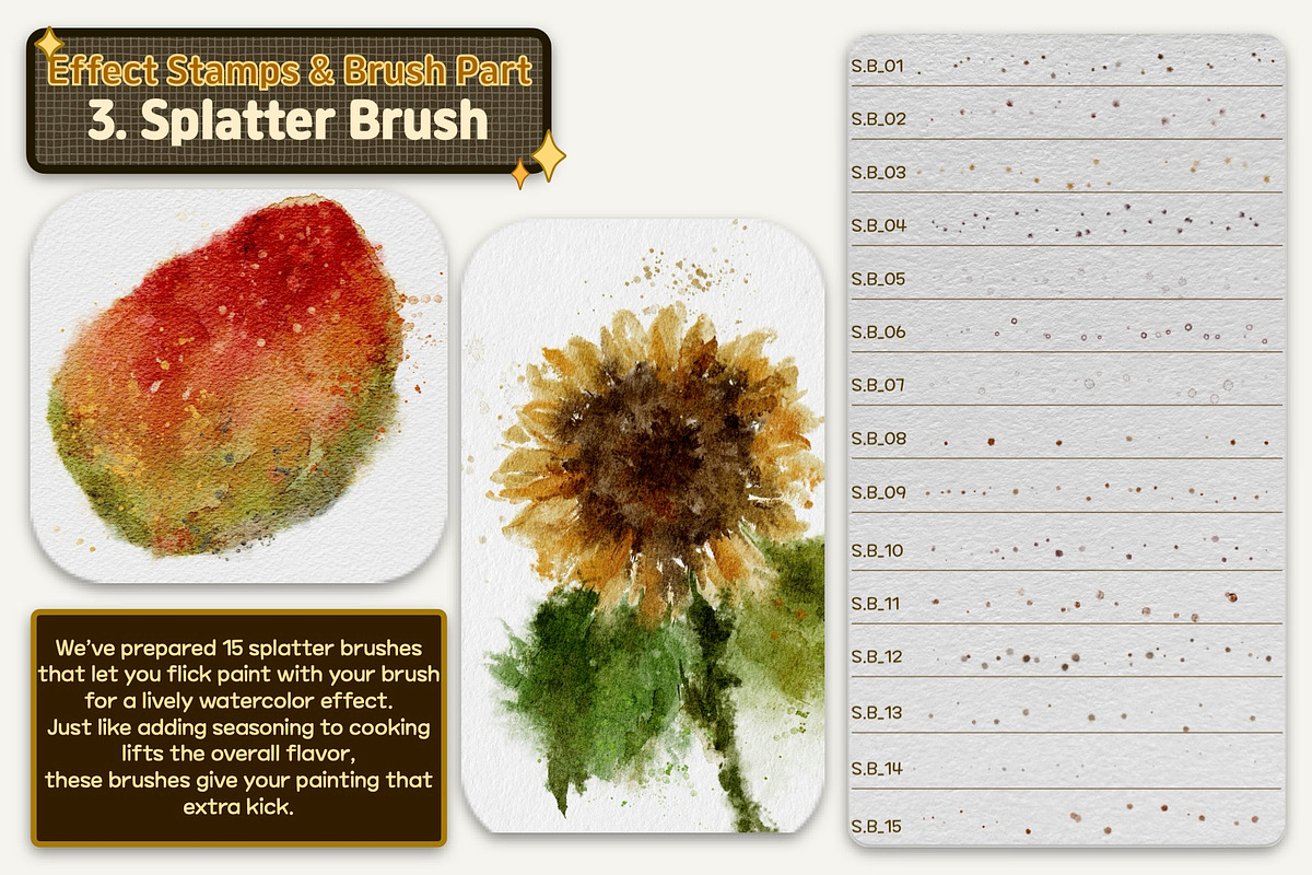 Authentic WATERCOLOR BRUSHES by Seo, a Brushes & More by Illustration by Seo (Photo 21 of 33)