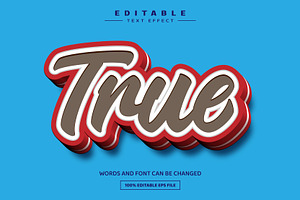 True 3D Editable Text Effect