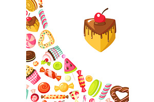 candy tasty sweets. corner shaped, an Object Illustration by Multigon
