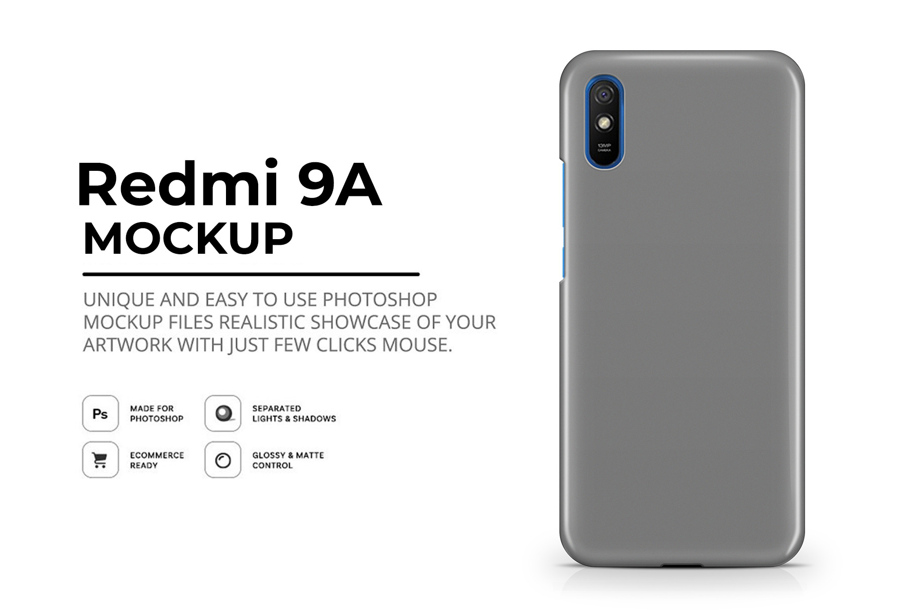 Xiaomi Redmi 9A 3d Phone Case Mockup