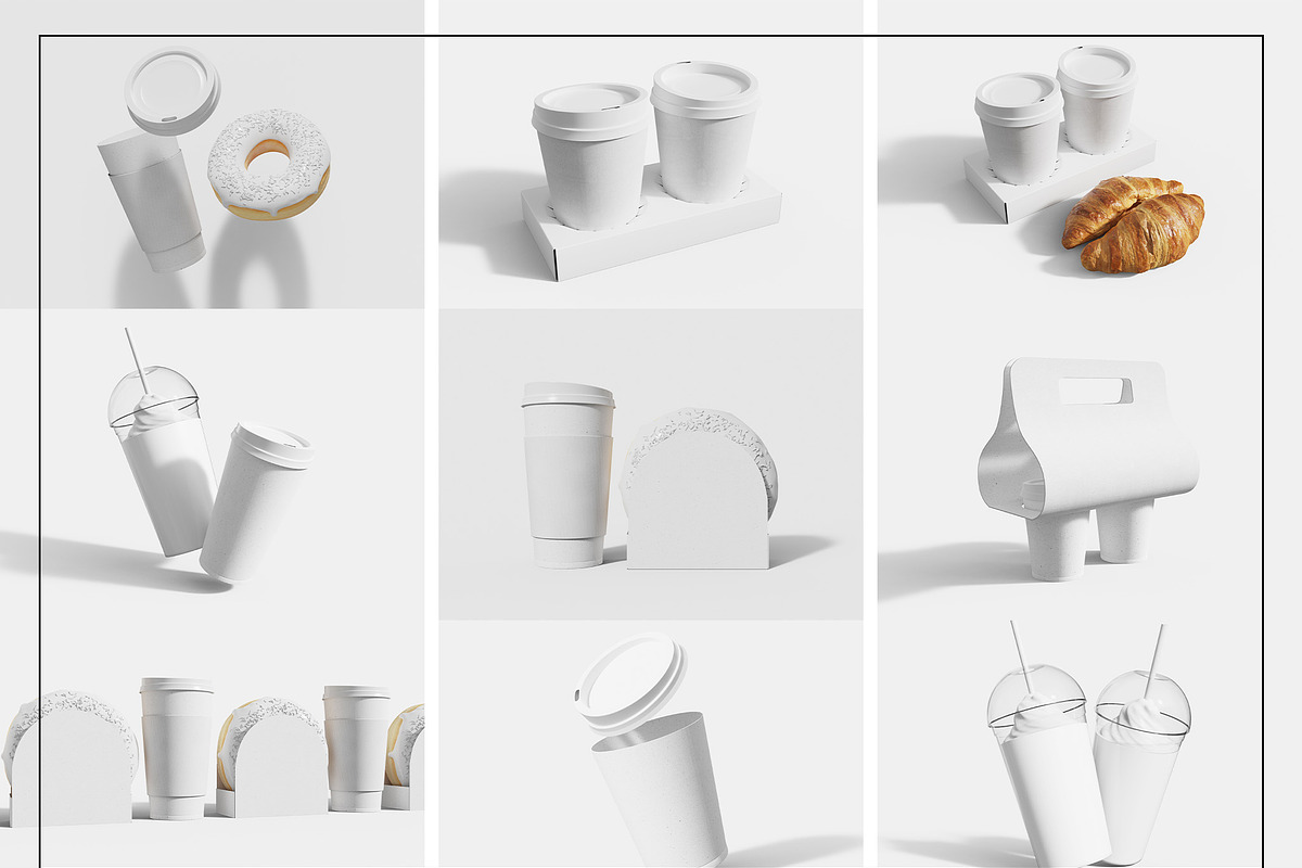 Coffee Cup Packaging Mockup Set, a Cups & Container Mockup by Mego-studio (Photo 7 of 8)