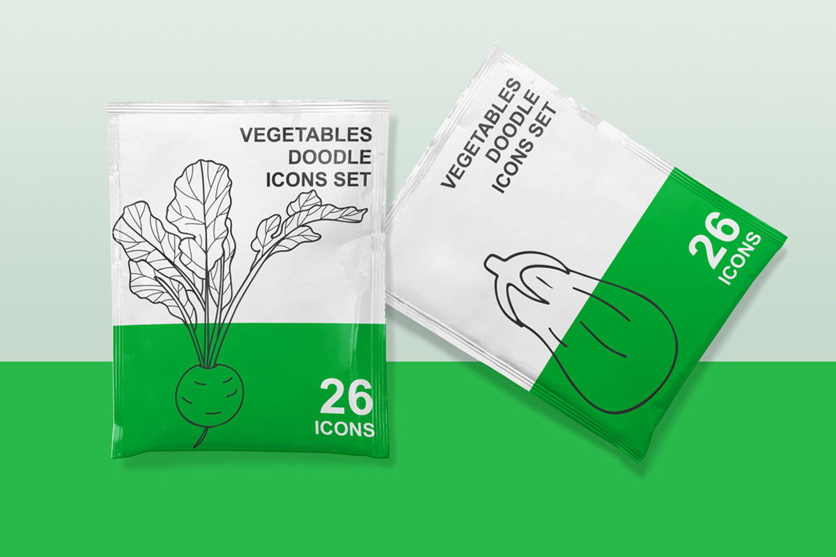Vegetables doodle icons set, an Outline Icon by Gulnarart (Photo 2 of 7)
