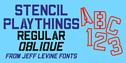 Stencil Playthings JNL, a Sans Serif Font by Jeff Levine Fonts (Thumbnail 1 of 5)