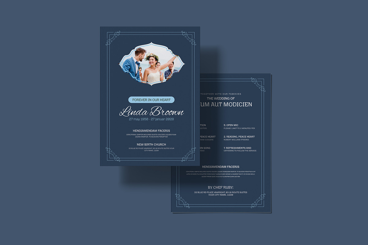 Funeral Program Template, an Invitation Template by Creatiya Type (Photo 5 of 6)