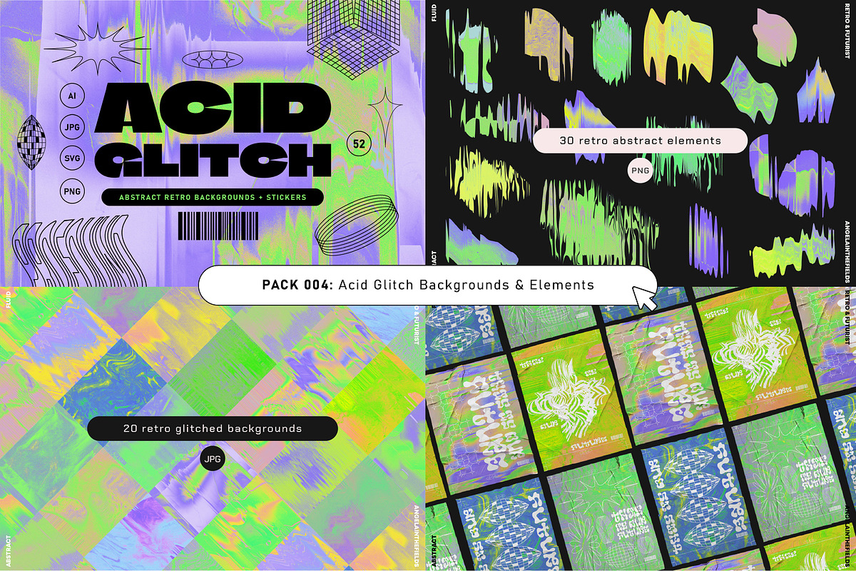 Retro Futurist Bundle 80% OFF, a Texture Graphic by angelainthefields (Photo 8 of 25)