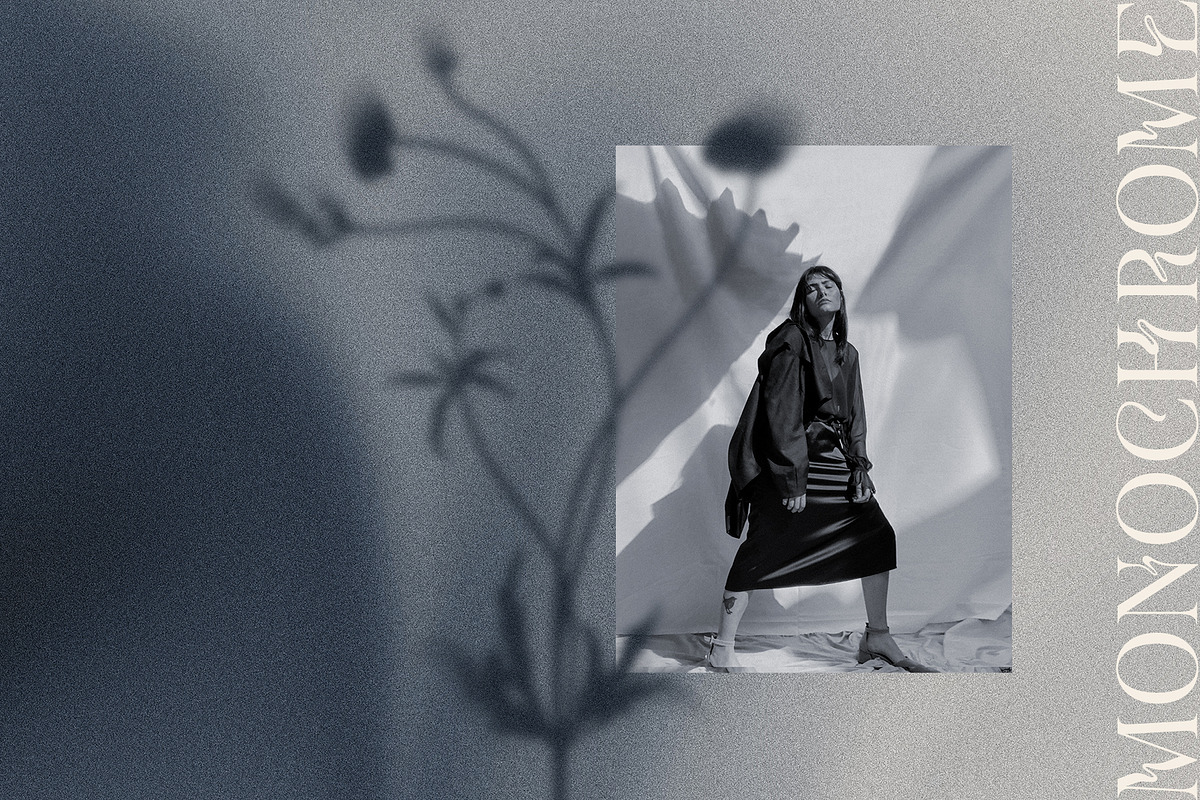 MONOCHROME Gradient & Floral Overlay, a Texture Graphic by Oksana Trygub (Photo 11 of 15)