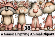 Whimsical Spring Animal Clipart, an Illustration by Design Market (Thumbnail 1 of 3)