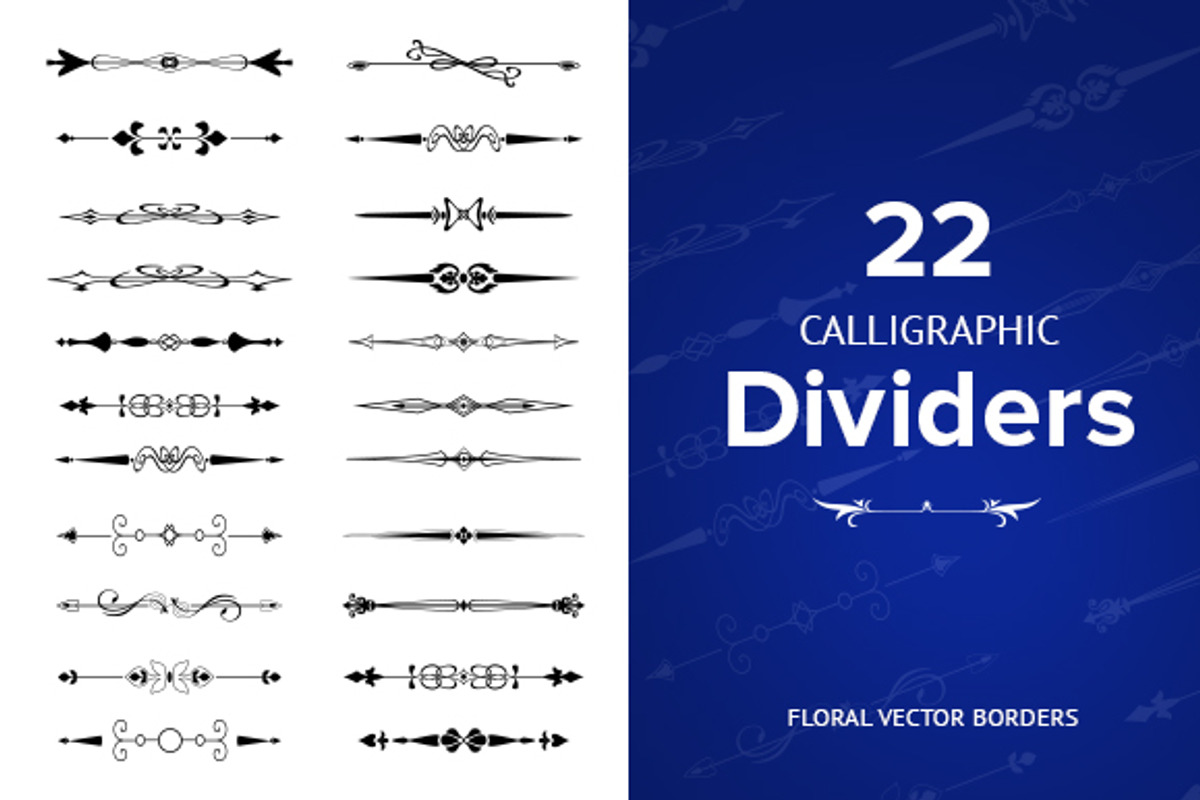 22 Vintage Calligraphic Dividers, a Decorative Illustration by Oleg Ribar (Photo 1 of 2)
