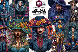 Fantasy witches clipart Set, a Person Illustration by ThatsDesignArt