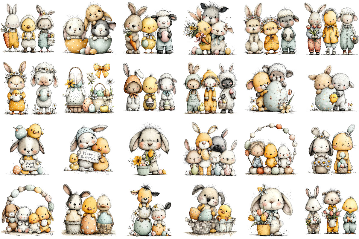 Whimsical Easter Clipart Png Bundle, an Illustration by Sublimation Artist (Photo 2 of 7)